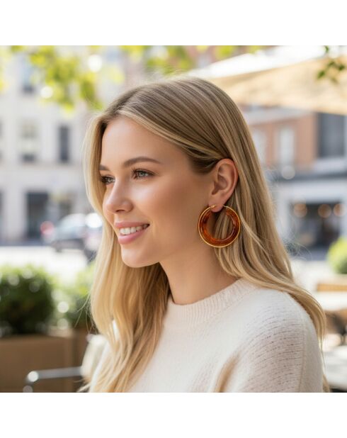 Pendientes marrones SEOLA STEEL