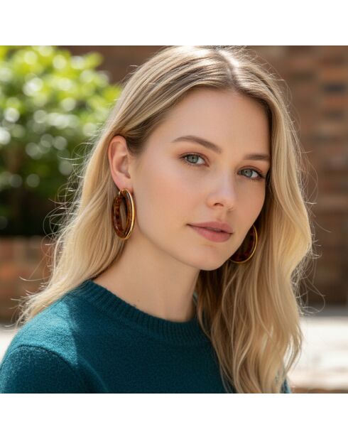 Pendientes marrones SEOLA STEEL