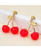 AMARENIS STEEL rote Ohrringe