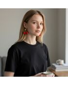 AMARENIS STEEL rote Ohrringe