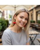 AMARENIS STEEL rote Ohrringe