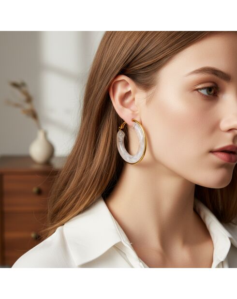 Pendientes blancos SEOLA STEEL