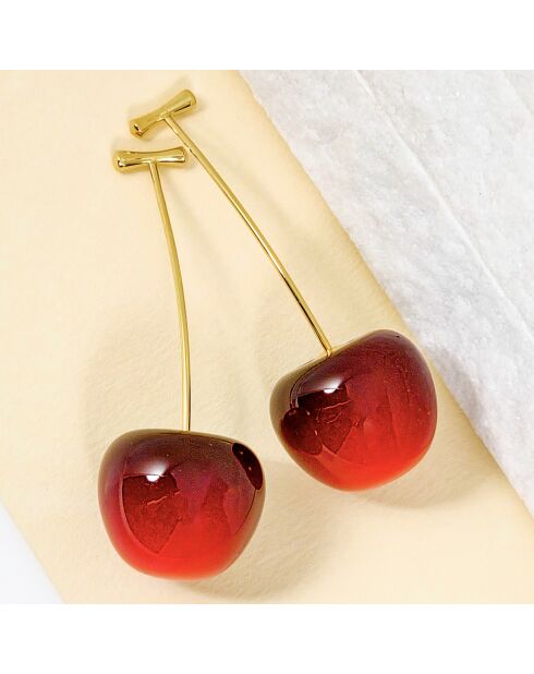 AMARENA burgunderrote Ohrringe