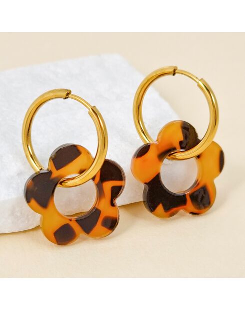 Pendientes FLOWER DRUNK marrones