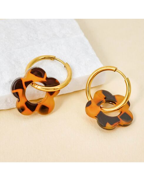 Pendientes FLOWER DRUNK marrones