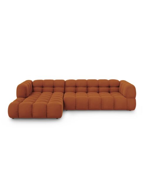 Aster 4-Sitzer-Ecksofa aus Terrakotta, modular, aus Samt, links, 300 x 162 x 70