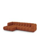 Divano angolare sinistro Aster 4 posti Terracotta modulare in velluto - 300x162x70
