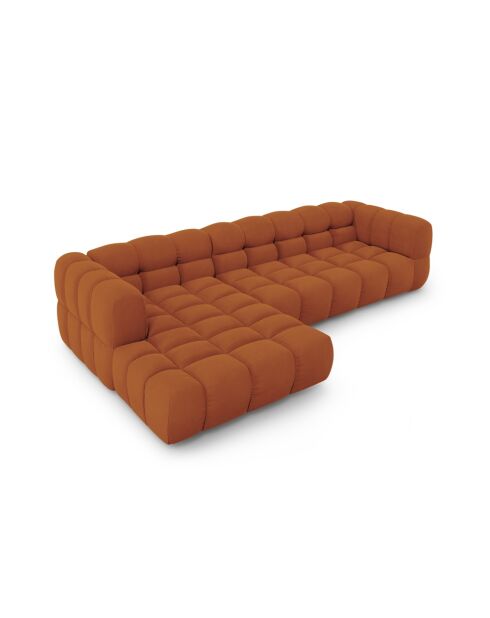 Aster 4-Sitzer-Ecksofa aus Terrakotta, modular, aus Samt, links, 300 x 162 x 70