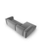 Divano angolare sinistro Verbena 4 posti in velluto Grigio chiaro - 282x166x73