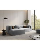 Divano angolare sinistro Verbena 4 posti in velluto Grigio chiaro - 282x166x73