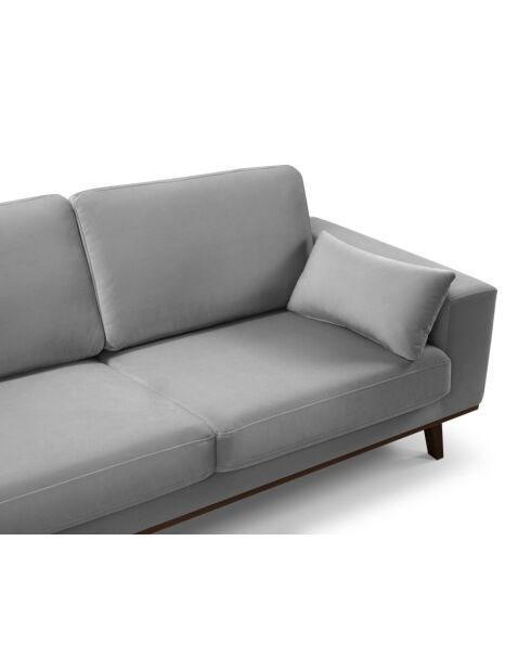 Hebe 4-Sitzer-Ecksofa links aus Samt Grau - 281x154x83 cm
