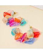 Ohrringe MULTICOLOR FLOWERS BOUQUET STEEL