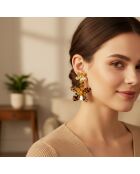 Pendientes marrones COROLLA FLOWER STEEL