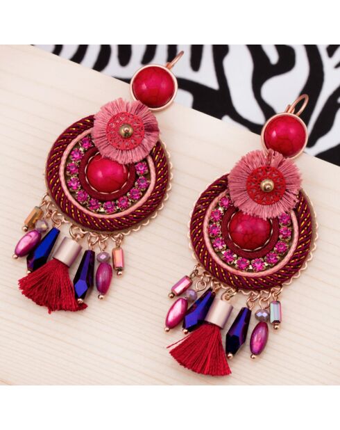 BOMBAY CEREZA rote burgunderrote Ohrringe