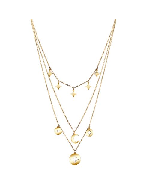Collier ASTRO Y LUNA STEEL doré