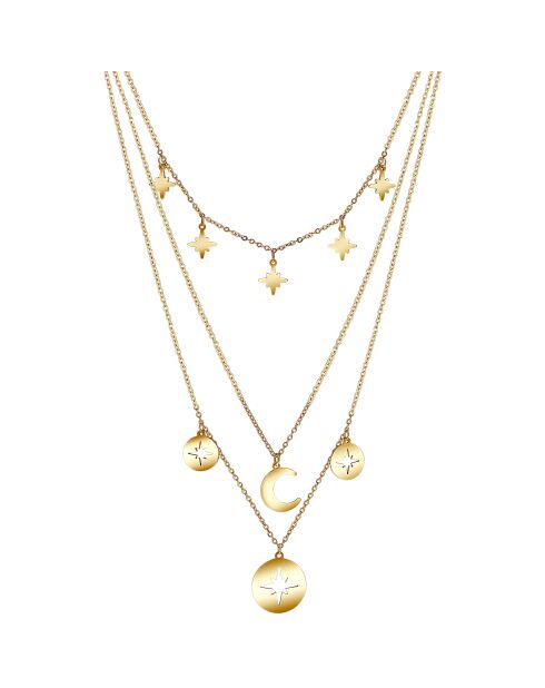 Collier ASTRO Y LUNA STEEL doré