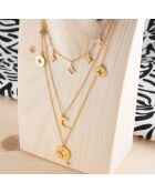 Collier ASTRO Y LUNA STEEL doré