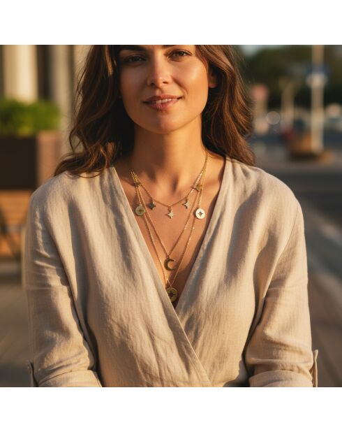 Collier ASTRO Y LUNA STEEL doré