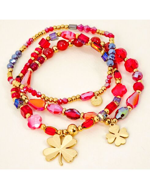 LUCKOS STEEL rode armband