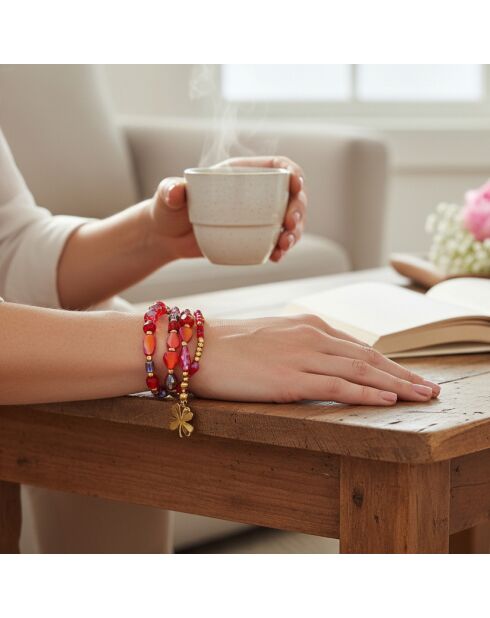 LUCKOS STEEL rode armband