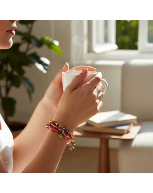 LUCKOS STEEL rode armband