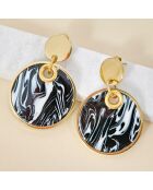 MARBUR STEEL schwarz/weiße Ohrringe