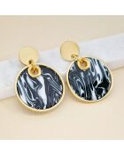 MARBUR STEEL schwarz/weiße Ohrringe