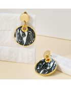 MARBUR STEEL schwarz/weiße Ohrringe