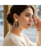 MARBUR STEEL schwarz/weiße Ohrringe