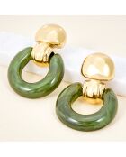 DEAUVILLE STEEL oorbellen kaki groen