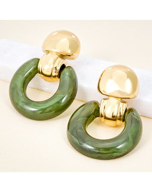 DEAUVILLE STEEL Ohrringe khakigrün