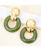 DEAUVILLE STEEL oorbellen kaki groen