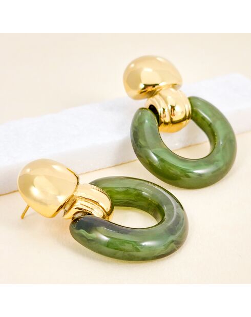 DEAUVILLE STEEL Ohrringe khakigrün