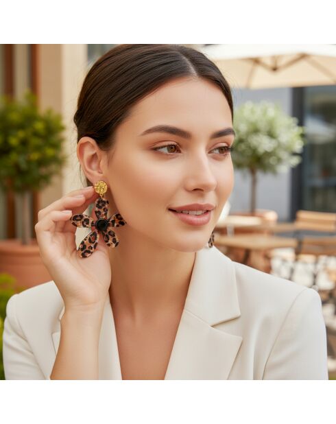 Pendientes marrones FELINO STEEL