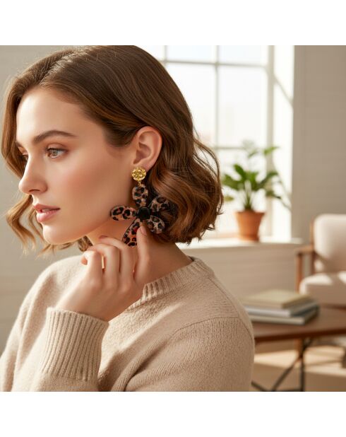 Pendientes marrones FELINO STEEL