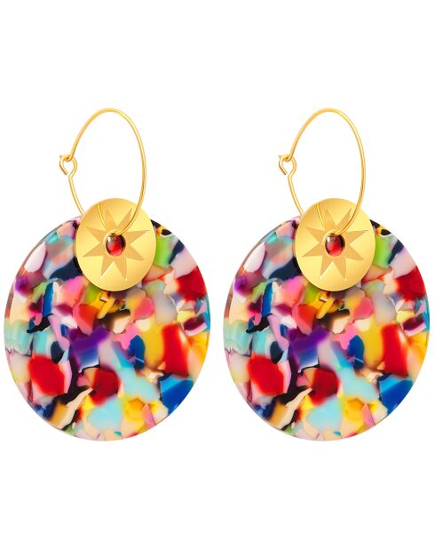 Boucles d'oreilles ASTROS STEEL multicolores