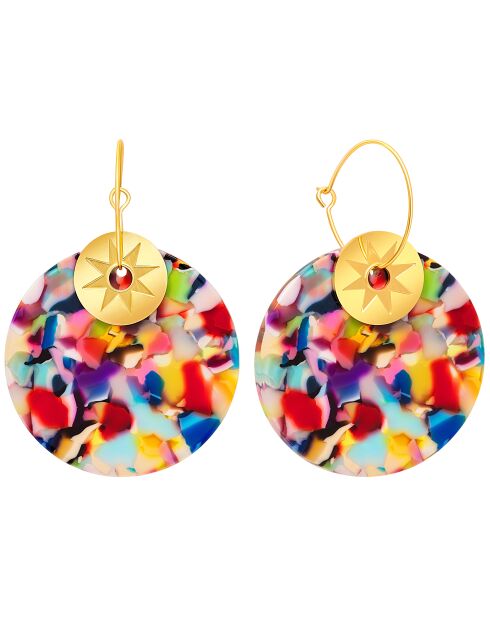 Boucles d'oreilles ASTROS STEEL multicolores