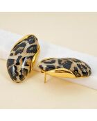 Pendientes marrones LEOS STEEL