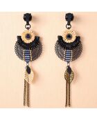 FLOR DE EGYPTA schwarze Ohrringe