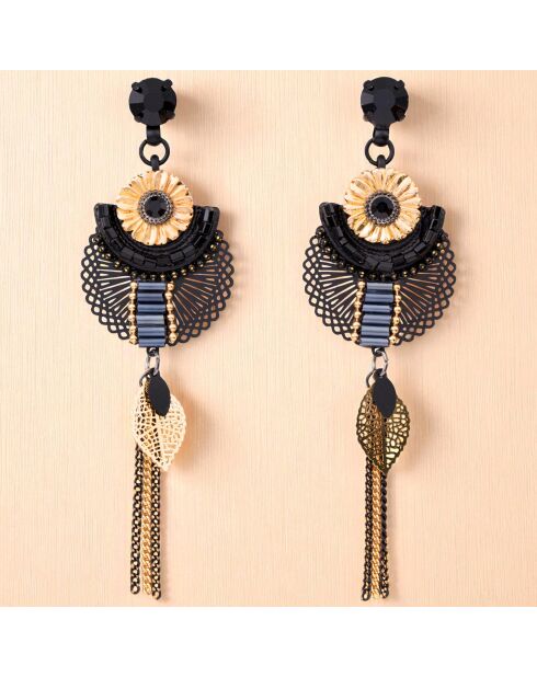 FLOR DE EGYPTA schwarze Ohrringe