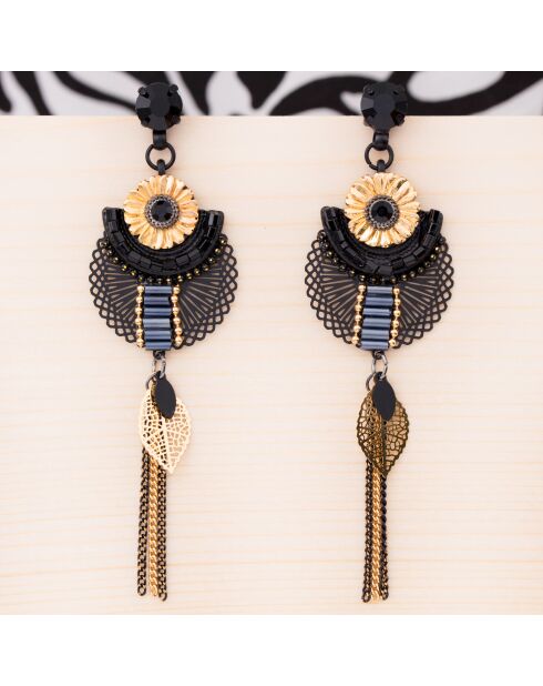 FLOR DE EGYPTA schwarze Ohrringe