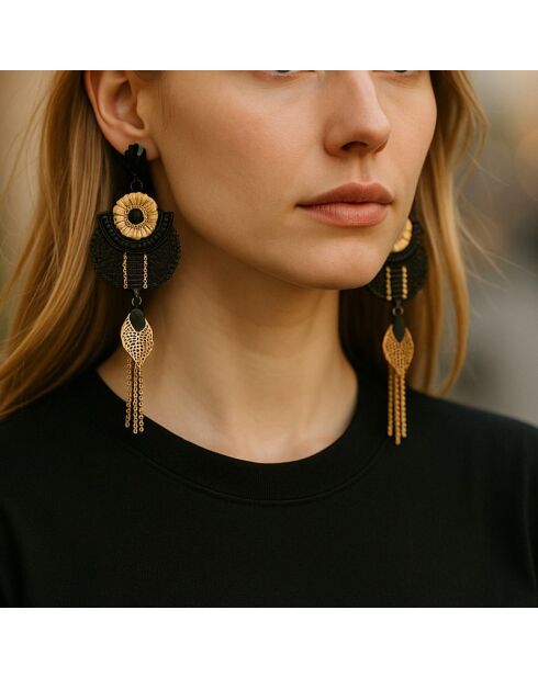 FLOR DE EGYPTA schwarze Ohrringe