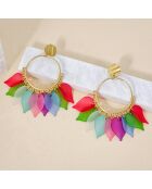 MEHRFARBIGE SOLAR LEAVIES STEEL Ohrringe