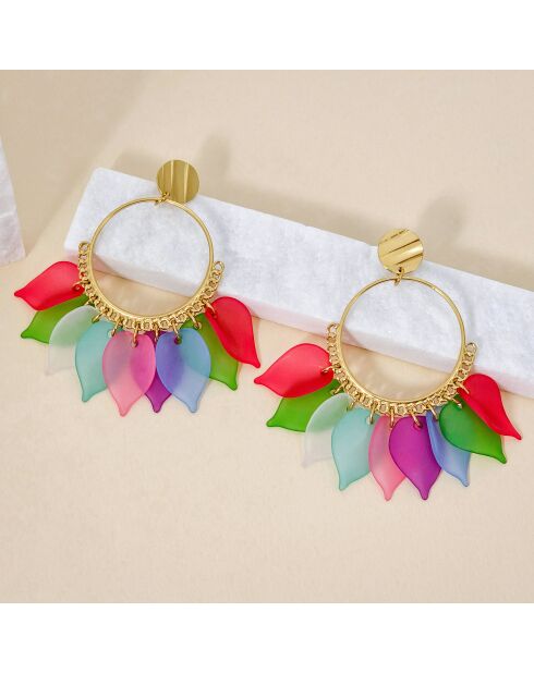 MEHRFARBIGE SOLAR LEAVIES STEEL Ohrringe