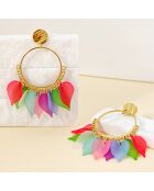 MEHRFARBIGE SOLAR LEAVIES STEEL Ohrringe