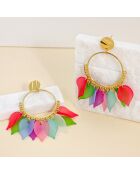 MEHRFARBIGE SOLAR LEAVIES STEEL Ohrringe