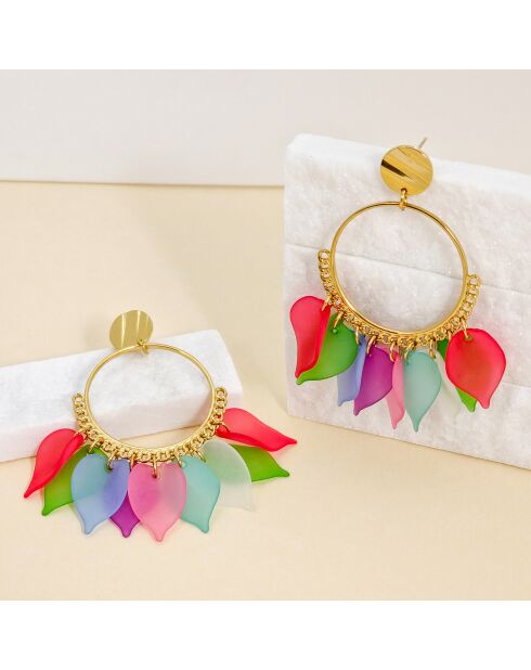 MEHRFARBIGE SOLAR LEAVIES STEEL Ohrringe