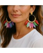 MEHRFARBIGE SOLAR LEAVIES STEEL Ohrringe