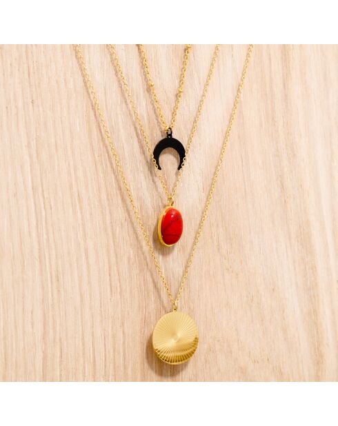 Collier SOL Y MAR STEEL rouge