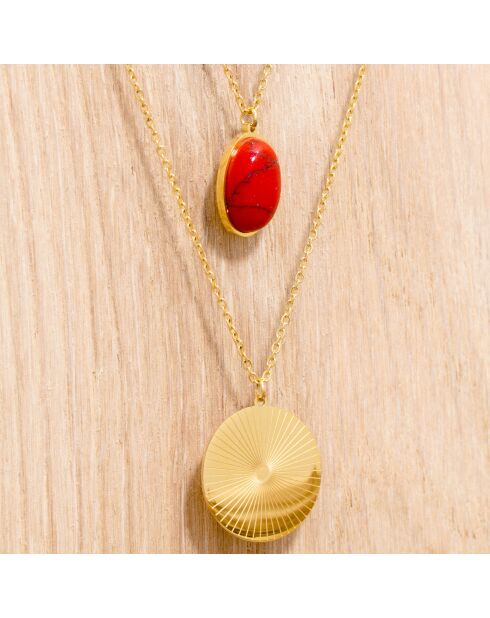 Collier SOL Y MAR STEEL rouge